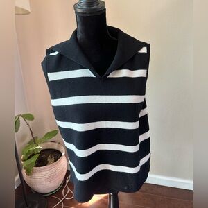 Philosophy Black and White V-Neck Sweater Vest